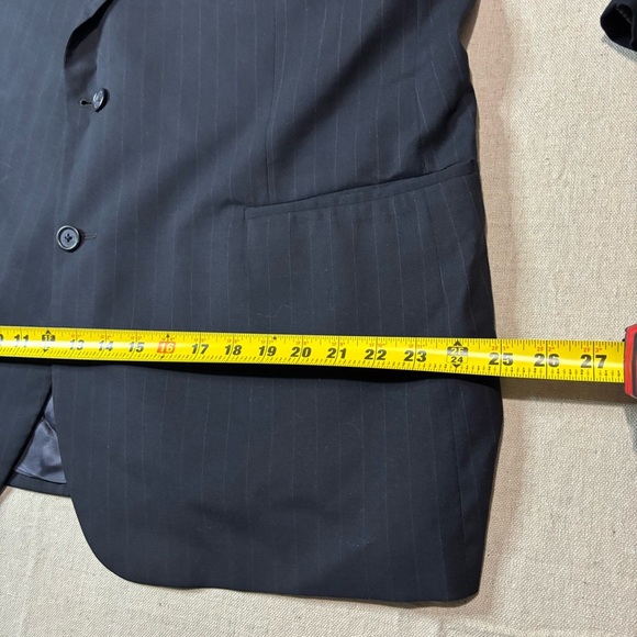 Brooks Brothers Men's Navy Blue Striped Blazer 48 Reg Brooksease 100% Wool USA - Picture 6 of 12